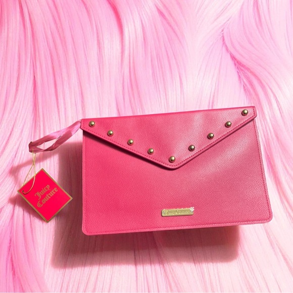 Juicy Couture Handbags - Juicy Couture Pink with Gold Embellishments Clutch Handbag NWT